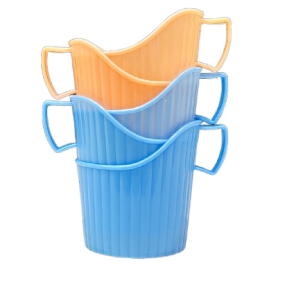 Pack of 5 blue peach plastic disposable paper cup holders